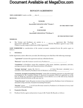 Canada Royalty Agreement for Intellectual Property Canada Royalty Agreement for Intellectual Property