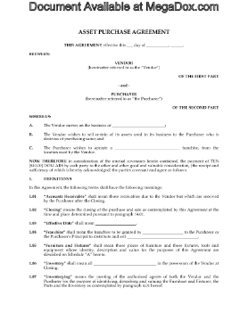 Show details for Asset Purchase Agreement for Franchise | Canada Picture of Asset Purchase Agreement for Franchise | Canada