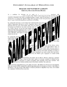 Show details for Texas Stable Worker Release and Waiver of Liability Picture of Texas Stable Worker Release and Waiver of Liability