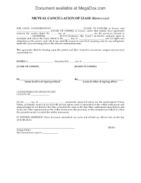 Show details for Kentucky Mutual Cancellation of Commercial Lease Picture of Kentucky Mutual Cancellation of Commercial Lease
