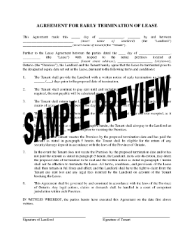 Picture of Ontario Agreement to Terminate Lease Early