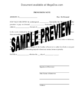Show details for Interest-Free Demand Promissory Note Picture of Interest-Free Demand Promissory Note