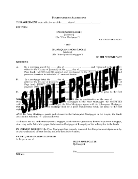 Show details for Nova Scotia Postponement Agreement Picture of Nova Scotia Postponement Agreement