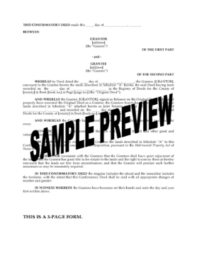 Nova Scotia Confirmatory Deed Nova Scotia Confirmatory Deed