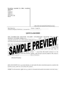 Show details for California Quitclaim Deed from Two Persons to One Person Picture of California Quitclaim Deed from Two Persons to One Person