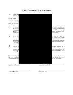 Arizona Notice of Termination of Tenancy Arizona Notice of Termination of Tenancy