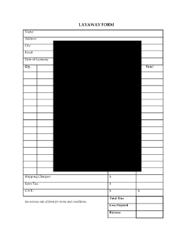 Show details for Layaway Agreement Template Picture of Layaway Agreement Template