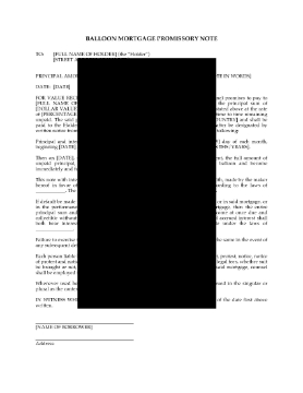 Show details for Balloon Mortgage Promissory Note Picture of Balloon Mortgage Promissory Note