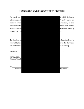 Show details for Landlord's Waiver of Claim to Fixtures (Commercial) Picture of Landlord's Waiver of Claim to Fixtures (Commercial)