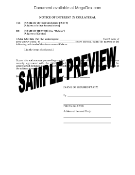 Show details for Notice of Interest in Collateral | Canada Picture of Notice of Interest in Collateral | Canada