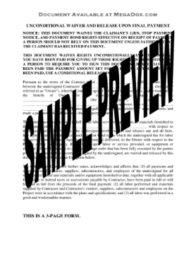 Tennessee Unconditional Lien Waiver and Release on Final Payment Tennessee Unconditional Lien Waiver and Release on Final Payment