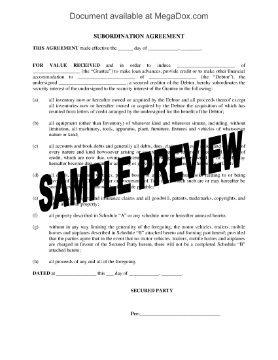 Show details for Subordination Agreement Picture of Subordination Agreement