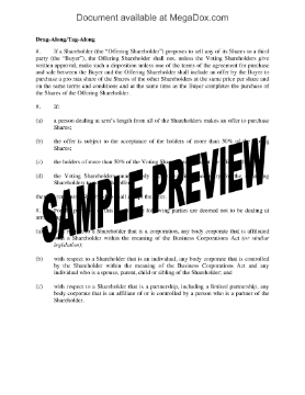 Show details for Drag Along, Tag Along Clause for Shareholder Agreement Picture of Drag Along, Tag Along Clause for Shareholder Agreement