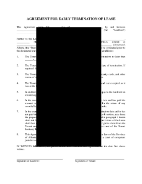 Show details for Alberta Agreement to Terminate Lease Picture of Alberta Agreement to Terminate Lease