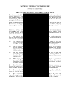 New Zealand End User Software Licence Agreement New Zealand End User Software Licence Agreement