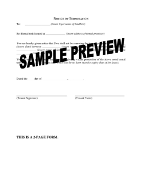 New Jersey Notice of Termination by Tenant New Jersey Notice of Termination by Tenant