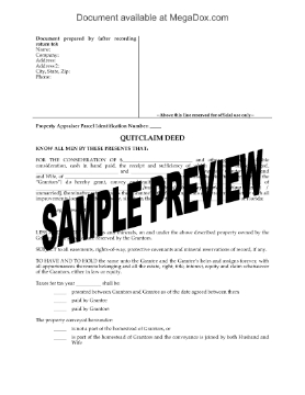 Show details for Florida Quitclaim Deed from Two Spouses to Individual Picture of Florida Quitclaim Deed from Two Spouses to Individual