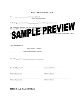 Louisiana 5 Day Eviction Notice Louisiana 5 Day Eviction Notice