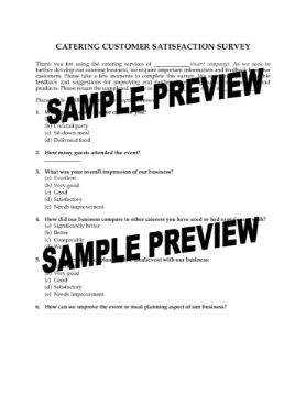 Catering Customer Satisfaction Survey Catering Customer Satisfaction Survey