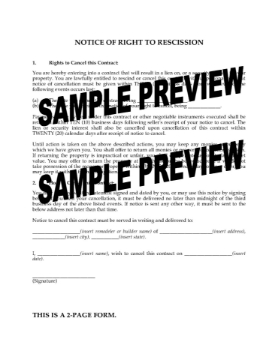 USA Notice of Right to Rescission USA Notice of Right to Rescission