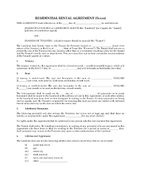 Show details for Texas Rental Agreement for Residential Premises Picture of Texas Rental Agreement for Residential Premises