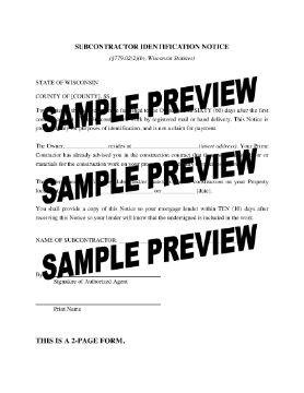 Show details for Wisconsin Subcontractor Identification Notice Picture of Wisconsin Subcontractor Identification Notice