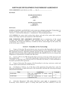 Show details for Software Development Partnership Agreement | New Zealand Picture of Software Development Partnership Agreement | New Zealand