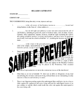 Show details for Affidavit of Seller of Business Assets | USA Picture of Affidavit of Seller of Business Assets | USA