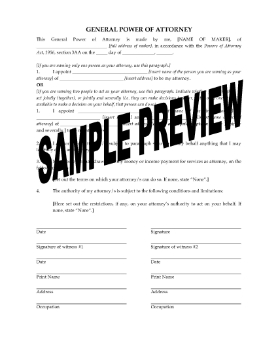 Show details for ACT General Power of Attorney Picture of ACT General Power of Attorney
