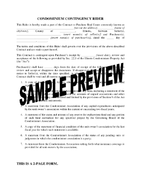 Show details for Illinois Condominium Rider to Real Estate Contract Picture of Illinois Condominium Rider to Real Estate Contract