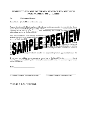 Alaska Notice of Termination of Tenancy for Non-Payment of Utilities Alaska Notice of Termination of Tenancy for Non-Payment of Utilities