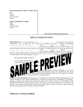 Show details for Colorado Special Warranty Deed Picture of Colorado Special Warranty Deed