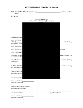 Show details for India Gift Deed for Property Picture of India Gift Deed for Property