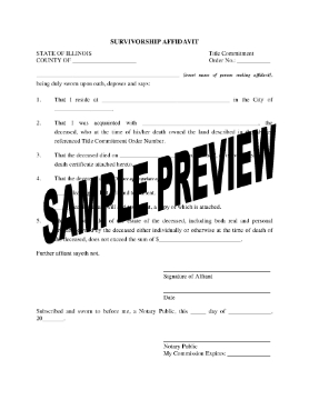 Show details for Illinois Survivorship Affidavit Picture of Illinois Survivorship Affidavit