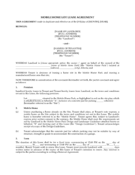 Alberta Mobile Home Lot Lease Agreement Alberta Mobile Home Lot Lease Agreement