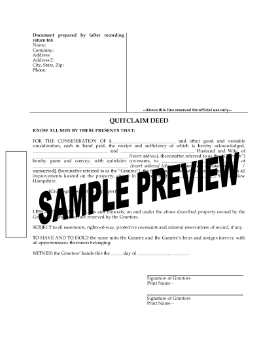 Show details for New Hampshire Quitclaim Deed from Husband and Wife to Individual Picture of New Hampshire Quitclaim Deed from Husband and Wife to Individual