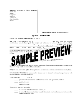 Show details for New Mexico Quitclaim Deed from Husband and Wife to Individual Picture of New Mexico Quitclaim Deed from Husband and Wife to Individual