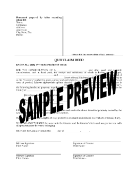 Show details for Ohio Quitclaim Deed from Husband and Wife to Individual Picture of Ohio Quitclaim Deed from Husband and Wife to Individual