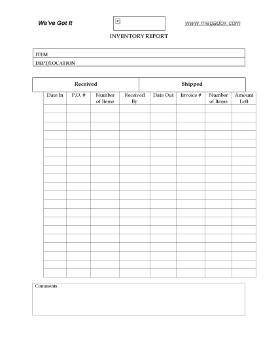 Show details for Inventory Report Form Picture of Inventory Report Form