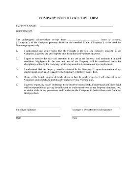 Show details for Receipt for Company Property Picture of Receipt for Company Property