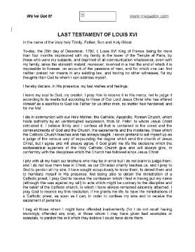 Show details for Last Will of Louis XVI, King of France Picture of Last Will of Louis XVI, King of France