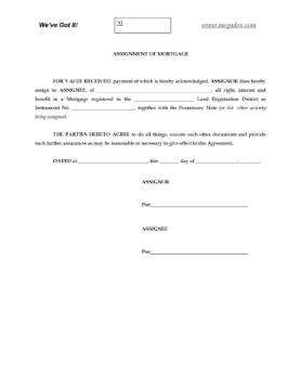 Alberta Assignment of Mortgage form Form required to assign a mortgage in the Province of Alberta