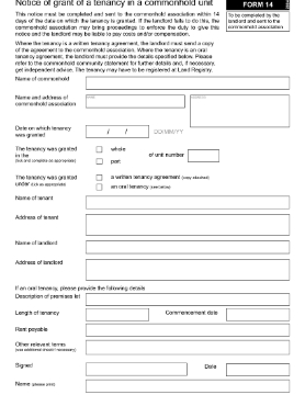 Show details for Notice of Grant of Commonhold Tenancy | UK Picture of Notice of Grant of Commonhold Tenancy | UK