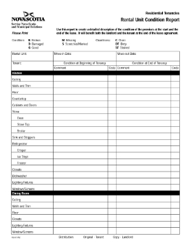 Show details for Nova Scotia Rental Unit Condition Report Picture of Nova Scotia Rental Unit Condition Report