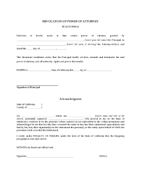 Show details for California Revocation of Power of Attorney Picture of California Revocation of Power of Attorney