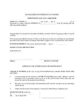 Show details for Newfoundland Revocation of Power of Attorney Picture of Newfoundland Revocation of Power of Attorney