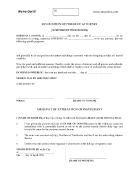 Show details for NWT Revocation of Power of Attorney Picture of NWT Revocation of Power of Attorney