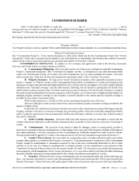 Show details for Multistate Condominium Mortgage Rider | USA Picture of Multistate Condominium Mortgage Rider | USA