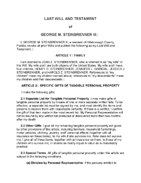 Show details for George Steinbrenner Last Will and Testament Picture of George Steinbrenner Last Will and Testament