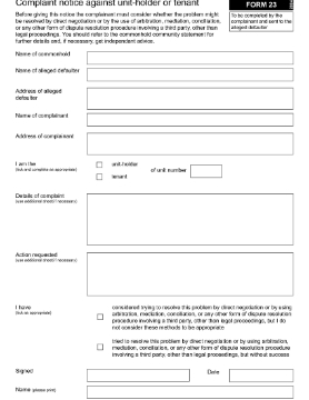 Show details for Complaint Notice Against Commonhold Unit Holder or Tenant | UK Picture of Complaint Notice Against Commonhold Unit Holder or Tenant | UK